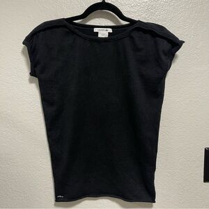 Lacoste Women's Black Top with Capped Sleeves Size 34